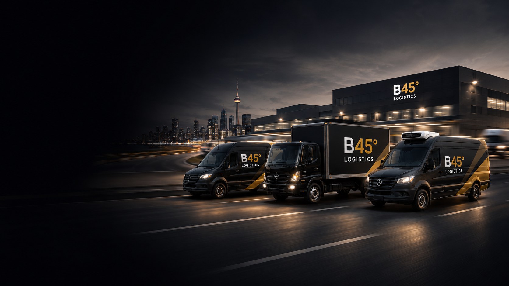 B45 Logistics fleet in motion in the GTA